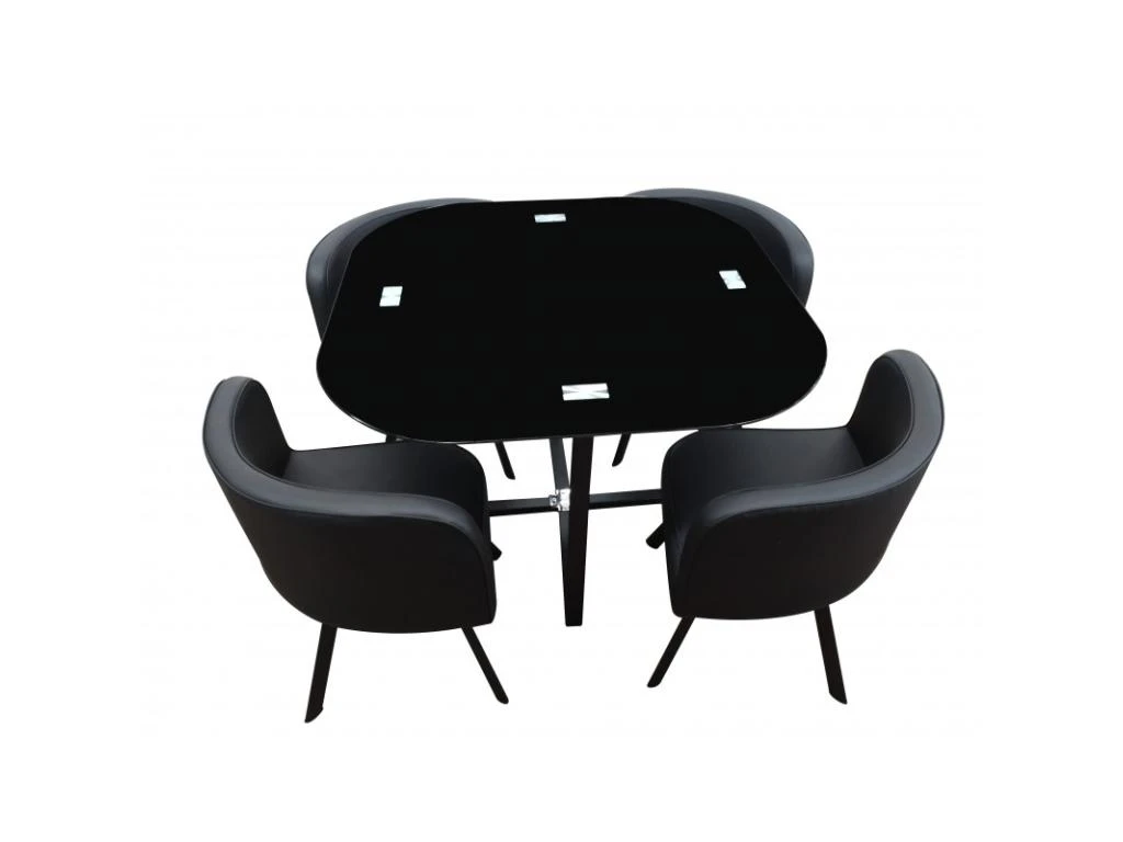 Ensemble CANNES Table + 4 Chaises Noir. Idéal Pour Cuisine Ou Salle à Manger. 4 Ensemble CANNES Table + 4 Chaises Noir. Idéal Pour Cuisine Ou Salle à Manger. – Image 4