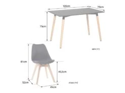 Ensemble Table Rectangulaire 120cm PIA Et 4 Chaises NORA Blanc - HAPPY GARDEN -Fren Soldes Boutique ensemble table et chaise 13095121