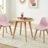 Ensemble Table Enfant LOULOUNE + 2 Chaises LILINOU - Naturel Et Rose