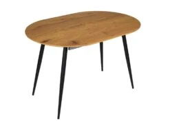 TENSO - Pack Table Allongeable Effet Bois + Fauteuils Velours Côtelé Konae 2x Noir + 2x Ocre -Fren Soldes Boutique ensemble table et chaise 19126431