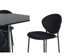 Marbs Ensemble Table, Table Noir Marbre Décor Et 4 Vault Chaises Noir. -Fren Soldes Boutique ensemble table et chaise 22190387