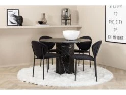Marbs Ensemble Table, Table Noir Marbre Décor Et 4 Vault Chaises Noir. -Fren Soldes Boutique ensemble table et chaise 22190389