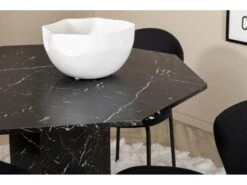 Marbs Ensemble Table, Table Noir Marbre Décor Et 4 Vault Chaises Noir. -Fren Soldes Boutique ensemble table et chaise 22190391