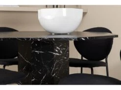 Marbs Ensemble Table, Table Noir Marbre Décor Et 4 Vault Chaises Noir. -Fren Soldes Boutique ensemble table et chaise 22190393