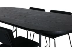 Skate Ensemble Table, Table Noir Et 4 Kenth Chaises Velours Noir. -Fren Soldes Boutique ensemble table et chaise 22190799