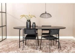 Skate Ensemble Table, Table Noir Et 4 Kenth Chaises Velours Noir. -Fren Soldes Boutique ensemble table et chaise 22190801