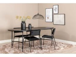 Skate Ensemble Table, Table Noir Et 4 Kenth Chaises Velours Noir. -Fren Soldes Boutique ensemble table et chaise 22190803