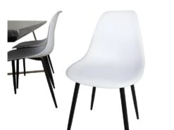 EstelleBLBR Ensemble Table, Table Noir, Marbre Et 6 Polar Chaises Blanc. -Fren Soldes Boutique ensemble table et chaise 22191847