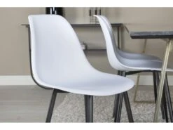 EstelleBLBR Ensemble Table, Table Noir, Marbre Et 6 Polar Chaises Blanc. -Fren Soldes Boutique ensemble table et chaise 22191853