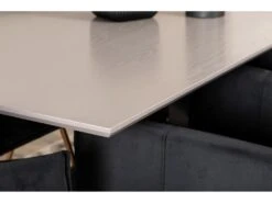 PiazzaGRBL Ensemble Table, Table Gris Et 6 Pippi Chaises Velours Noir. -Fren Soldes Boutique ensemble table et chaise 22192991