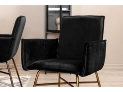 PiazzaGRBL Ensemble Table, Table Gris Et 6 Pippi Chaises Velours Noir. -Fren Soldes Boutique ensemble table et chaise 22192993