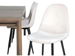 SliderOS Ensemble Table, Table Extensible Longueur Cm170 / 250 Enfumé Chêne Et 6 Polar Chaises Velours Beige. -Fren Soldes Boutique ensemble table et chaise 22193747