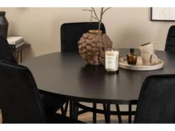 Copenhagen Ensemble Table, Table Marron Et 6 Windu Lyx Chaises Velours Noir. -Fren Soldes Boutique ensemble table et chaise 22195915