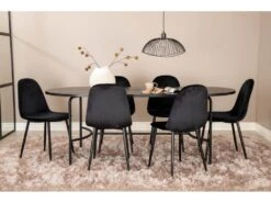 Skate Ensemble Table, Table Noir Et 6 Polar Chaises Velours Noir. -Fren Soldes Boutique ensemble table et chaise 22196615