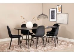 Skate Ensemble Table, Table Noir Et 6 Polar Chaises Velours Noir. -Fren Soldes Boutique ensemble table et chaise 22196617