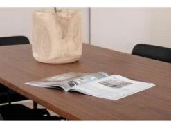 UnoWA Ensemble Table, Table Noyer Décor Et 6 Tvist Chaises Similicuir PU Noir. -Fren Soldes Boutique ensemble table et chaise 22199413