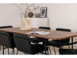 UnoWA Ensemble Table, Table Noyer Décor Et 6 Tvist Chaises Similicuir PU Noir. -Fren Soldes Boutique ensemble table et chaise 22199417