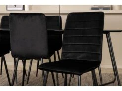 PippiBL Ensemble Table, Table Noir Et 6 Windu Lyx Chaises Velours Noir. -Fren Soldes Boutique ensemble table et chaise 22201905