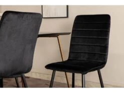 PippiCO Ensemble Table, Table Noir Et 6 Windu Lyx Chaises Velours Noir. -Fren Soldes Boutique ensemble table et chaise 22202173