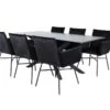 PiazzaBLBL Ensemble Table, Table Noir Et 6 Pippi Chaises Velours Noir.