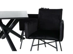 PiazzaBLBL Ensemble Table, Table Noir Et 6 Pippi Chaises Velours Noir. -Fren Soldes Boutique ensemble table et chaise 22202473