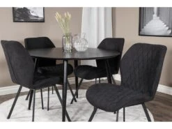 DippØ115BLBL Ensemble Table, Table Noir Et 4 Gemma Chaises Noir. -Fren Soldes Boutique ensemble table et chaise 22203205
