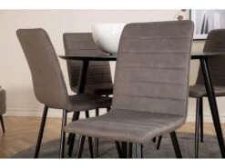 DippØ115BLBL Ensemble Table, Table Noir Et 4 Windu Lyx Chaises Gris. -Fren Soldes Boutique ensemble table et chaise 22203829
