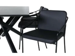 PiazzaBLBL Ensemble Table, Table Noir Et 6 Tvist Chaises Similicuir PU Noir. -Fren Soldes Boutique ensemble table et chaise 22203883