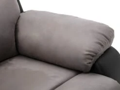 Fauteuil Relax En Microfibre Et Simili TOLZANO - Gris Et Noir -Fren Soldes Boutique fauteuil relax 401787