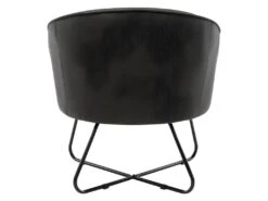 JONAS - Fauteuil Design Tissu Gris Anthracite Pieds Métal Noir -Fren Soldes Boutique fauteuil 10232445