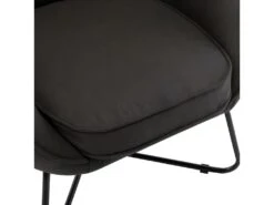 JONAS - Fauteuil Design Tissu Gris Anthracite Pieds Métal Noir -Fren Soldes Boutique fauteuil 10232447