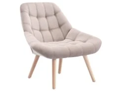 Fauteuil En Velours Beige LUOSTO -Fren Soldes Boutique fauteuil 10593347