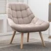 Fauteuil En Velours Beige LUOSTO