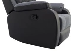 Fauteuil Relax En Microfibre Et Simili Gris Et Noir BRODY -Fren Soldes Boutique fauteuil 10678285