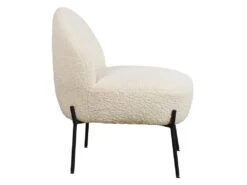 Fauteuil En Tissu Bouclette écru HELMI - HAPPY GARDEN -Fren Soldes Boutique fauteuil 10781107