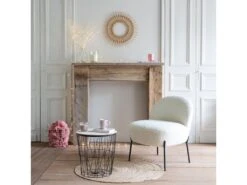 Fauteuil En Tissu Bouclette écru HELMI - HAPPY GARDEN -Fren Soldes Boutique fauteuil 10781113