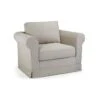 ROY Fauteuil Tissu Beige - L 92 X P 84 X H 81 Cm