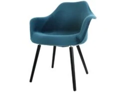 Chaise Anssen En Velours Bleu Canard -Fren Soldes Boutique fauteuil 13007313