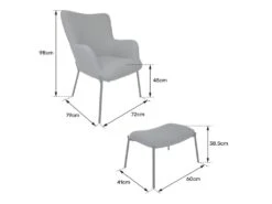 Fauteuil En Tissu Boucle Vert Kaki Avec Repose-pieds EIRA - HAPPY GARDEN -Fren Soldes Boutique fauteuil 13083009