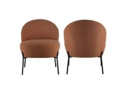 Fauteuil En Tissu Boucle Rouille HELMI - HAPPY GARDEN -Fren Soldes Boutique fauteuil 13083027