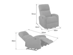 Fauteuil Inclinable MAX Gris Anthracite - HAPPY GARDEN -Fren Soldes Boutique fauteuil 13095221