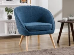 Fauteuil En Tissu Bleu LINDALE -Fren Soldes Boutique fauteuil 14938731