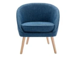 Fauteuil En Tissu Bleu LINDALE -Fren Soldes Boutique fauteuil 14938735