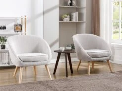 Fauteuil En Tissu Gris Clair LINDALE