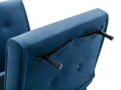 Fauteuil Convertible En Velours Bleu Nuit URIBIA 17 Fauteuil Convertible En Velours Bleu Nuit URIBIA -Fren Soldes Boutique fauteuil 15883035
