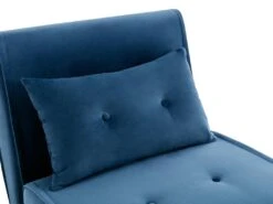 Fauteuil Convertible En Velours Bleu Nuit URIBIA 15 Fauteuil Convertible En Velours Bleu Nuit URIBIA -Fren Soldes Boutique fauteuil 15883039