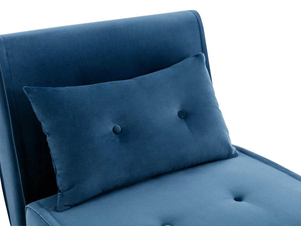 Fauteuil Convertible En Velours Bleu Nuit URIBIA 6 Fauteuil Convertible En Velours Bleu Nuit URIBIA – Image 6