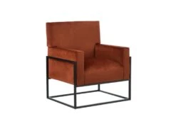 Fauteuil Terracotta Velours/Métal - JYAMITI