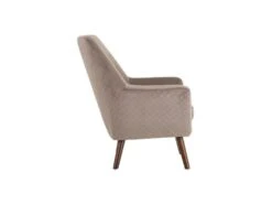 Fauteuil VeloursTaupe/Bois - SEKI -Fren Soldes Boutique fauteuil 17628771
