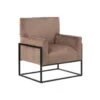 Fauteuil Taupe Velours/Métal - JYAMITI